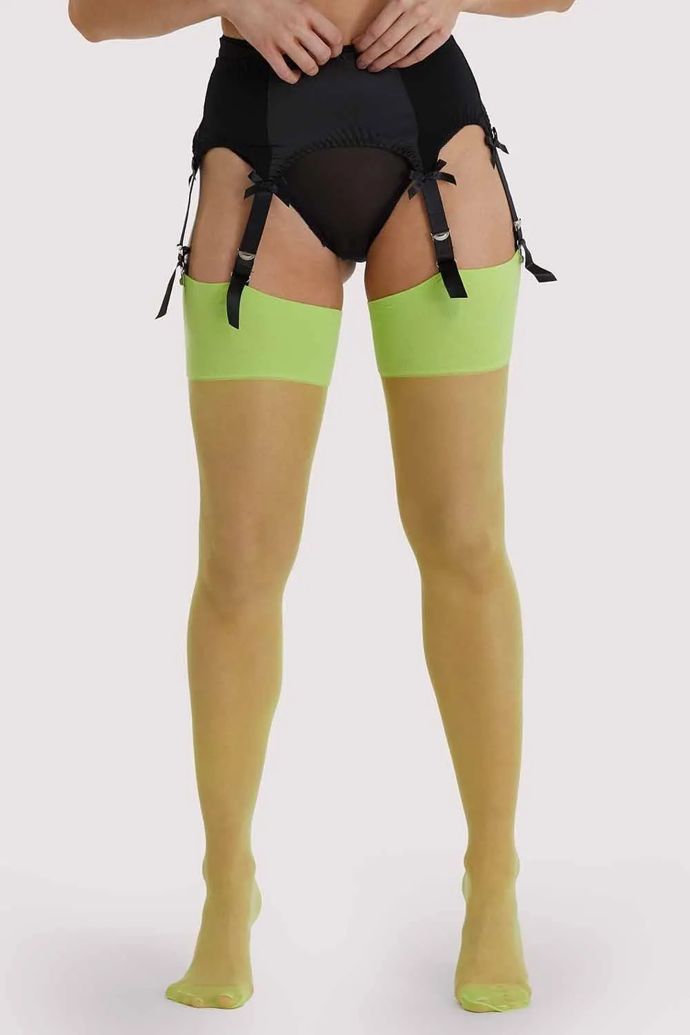 Acid Lime Seamed Stockings