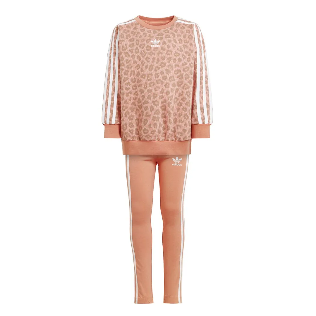 adidas - Girls' (Toddler & Junior) Animal Allover Print Crew & Leggings Set (IJ0743)