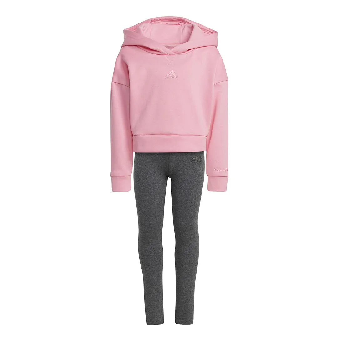 adidas - Girls' (Toddler & Junior) Hooded Fleece and Leggings Set (HN3475)