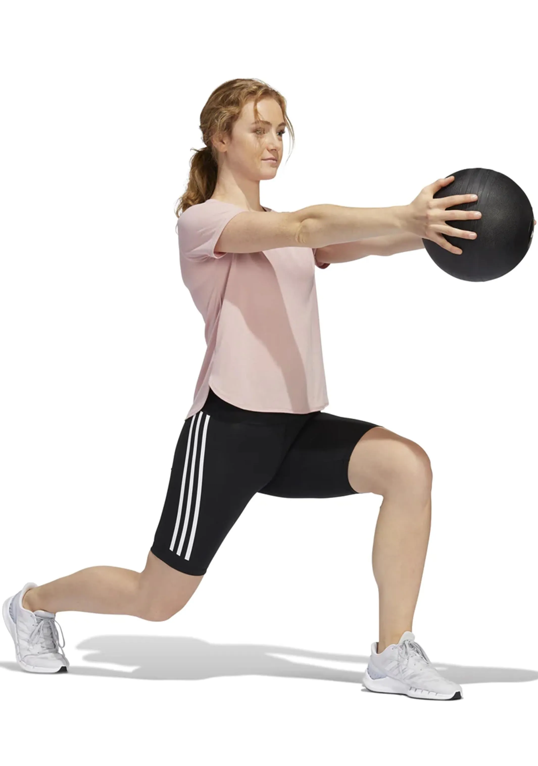 Adidas Womens Optime Trainicons 3-Stripes Bike Short Leggings
