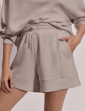 Atrium High Waisted Short 4.5" - Taupe Marl