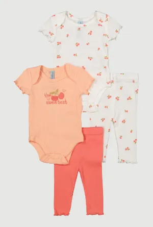 Baby Girls 0-9M The Sweetest Graphic Bodysuits and Leggings