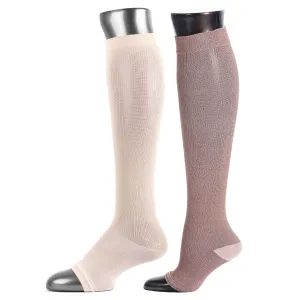 Be Shapy | Knee High Compression Socks Open Toes Support Stockings | Medias de Compresión con Abertura en Dedos