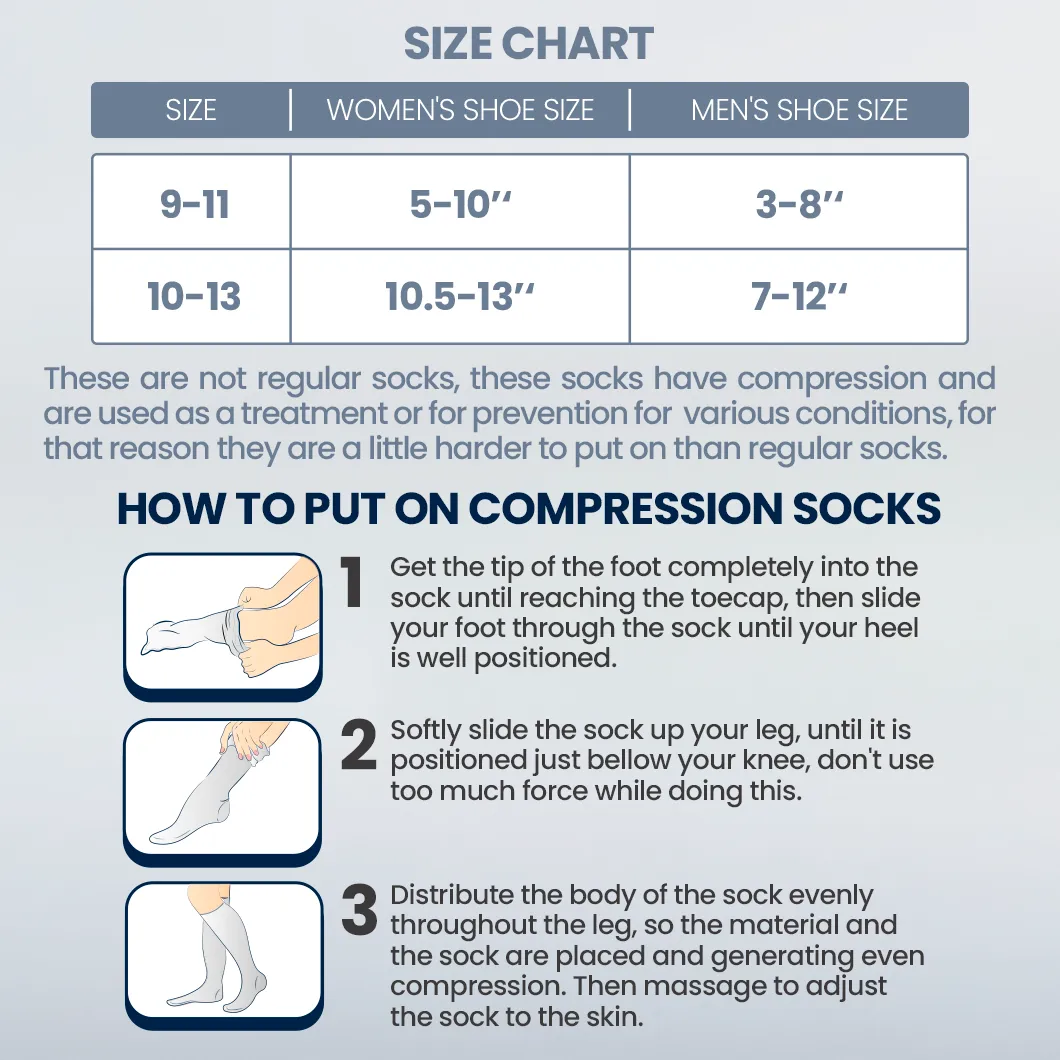 Be Shapy | Knee High Compression Socks Open Toes Support Stockings | Medias de Compresión con Abertura en Dedos