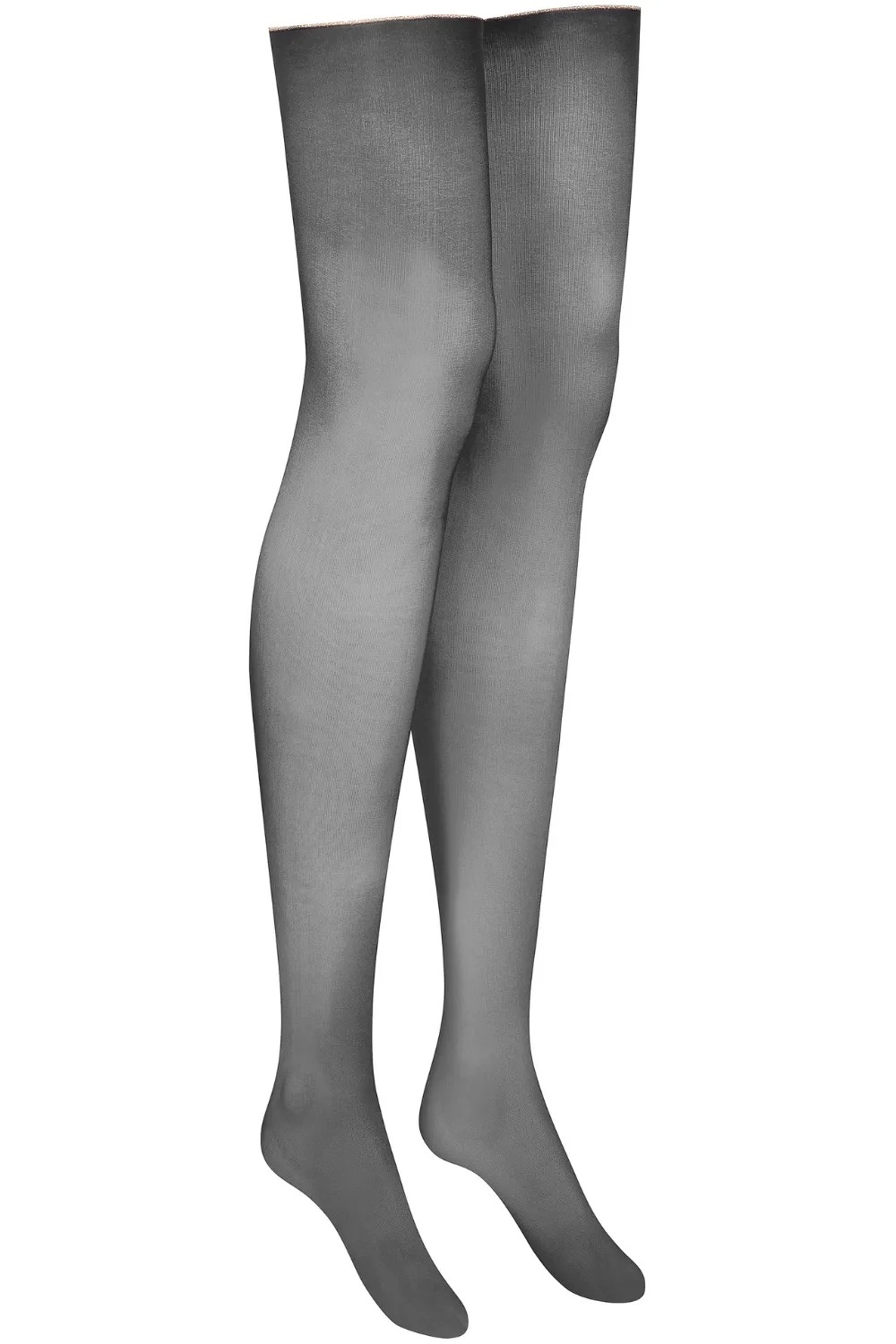 Black Cut & Curled Gold Lurex Seam Stockings 20 Denier