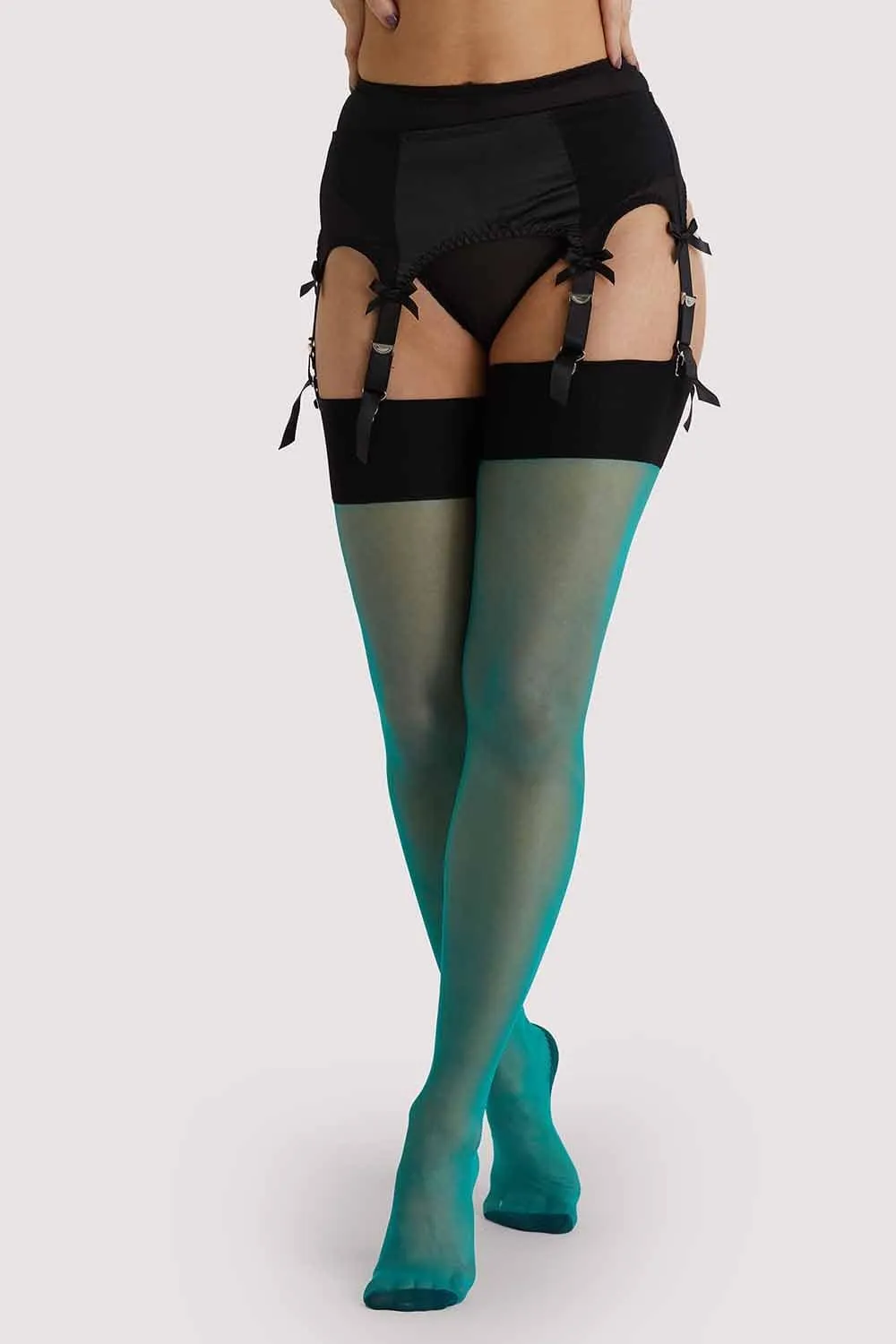 Bow Back Stockings Green AUS 8 - 22