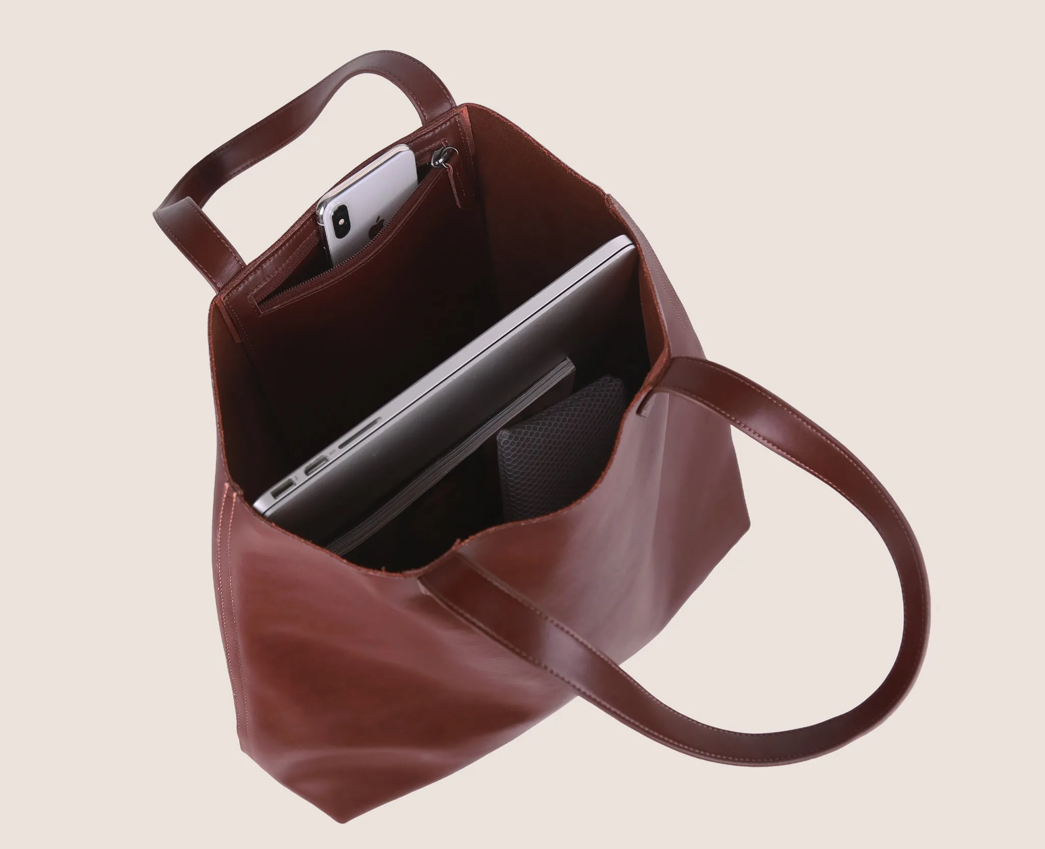 Carryall Made Easy Leather Tote 16”