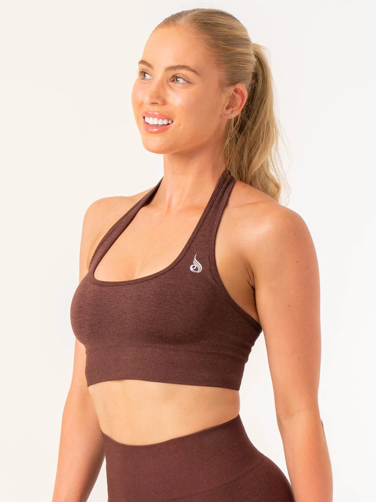 Contour Halter Bra - Chocolate Marl