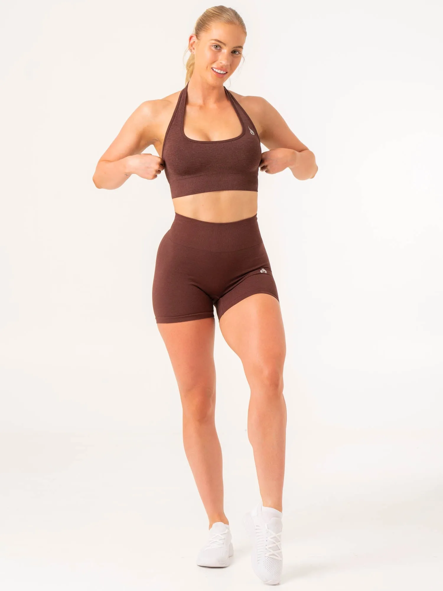 Contour Halter Bra - Chocolate Marl