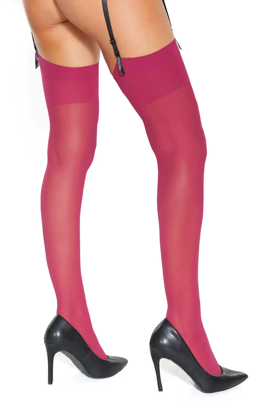 Coquette Sheer Thigh High Stockings Raspberry