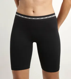 Cycliste femme en modal polyamide côtelée Noir Dim Icons Seamless