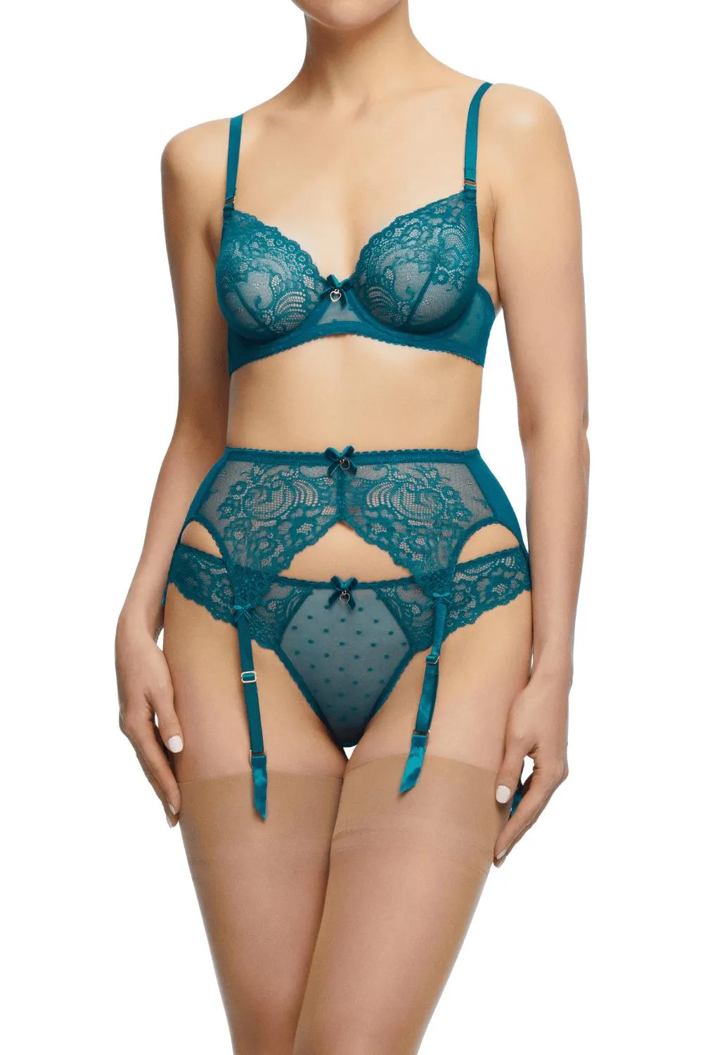 Dita Von Teese Fiamma Lace Suspender Belt Corsaire Blue
