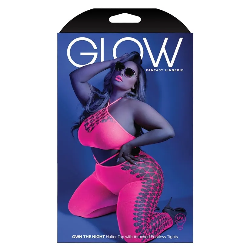 Fantasy Lingerie Glow Own The Night Bodystocking-Neon Pink Queen-Boxed