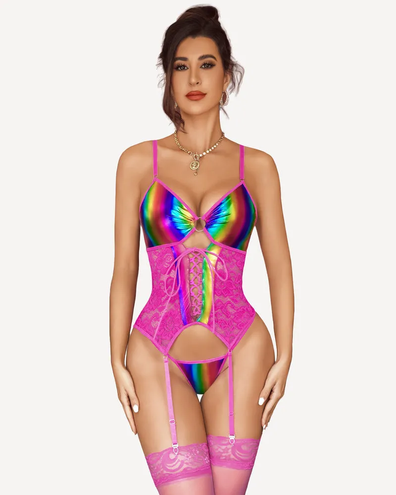 Faux Leather Corset Lingerie (DE Only)
