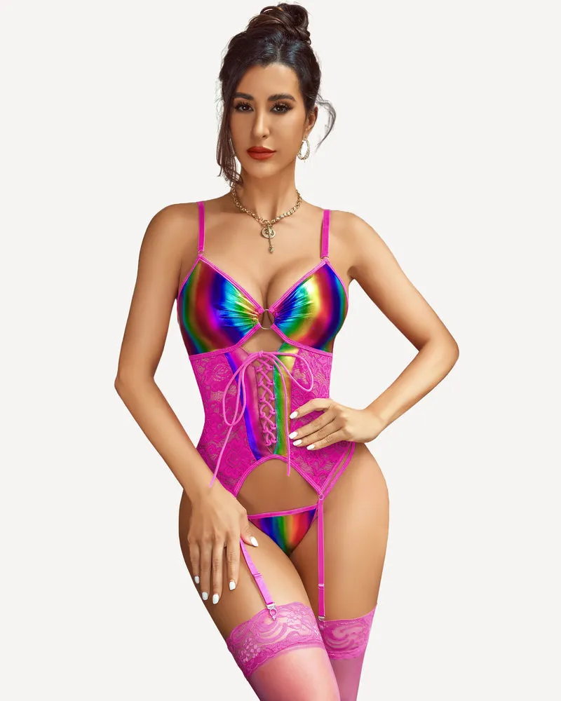 Faux Leather Corset Lingerie (DE Only)