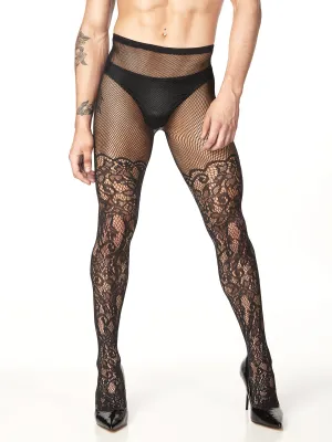 Floral Vine Fishnet Tights