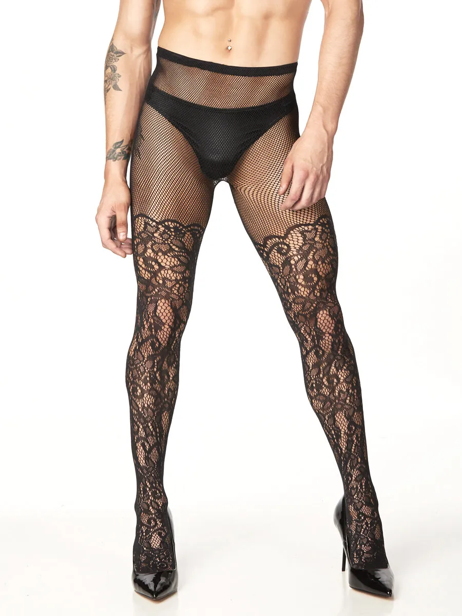 Floral Vine Fishnet Tights