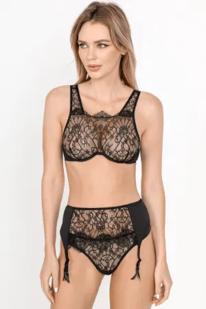 French Connection Suspender Belt in Black