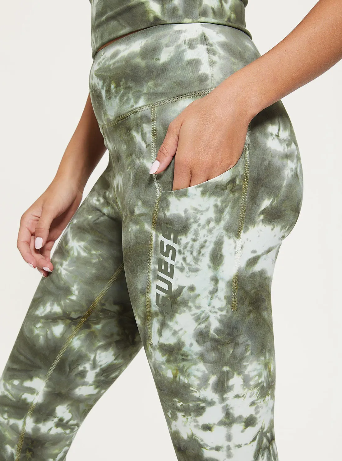 Green Tie Dye Eudora Active Leggings