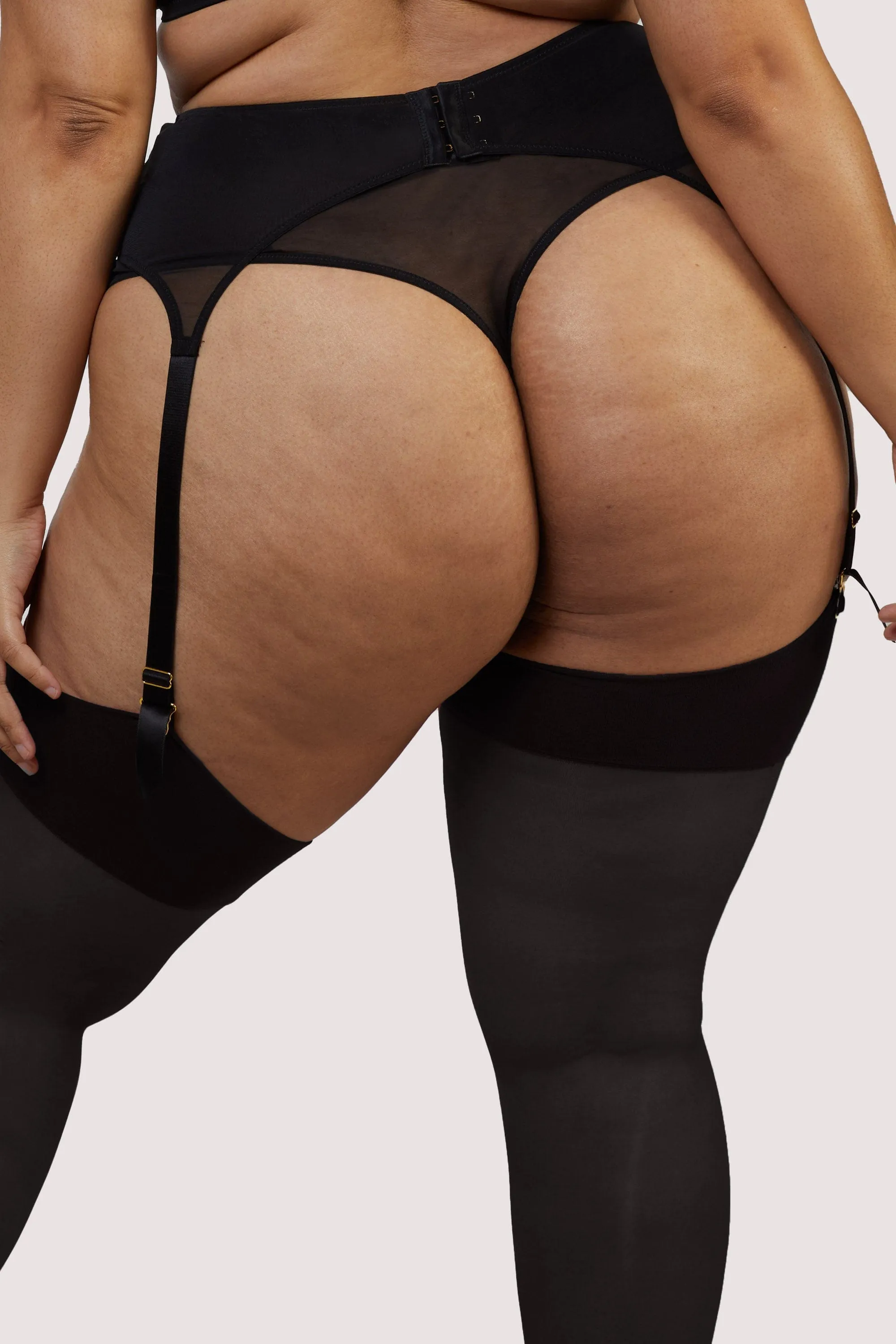 Haley Black Fishnet Panelled Suspender