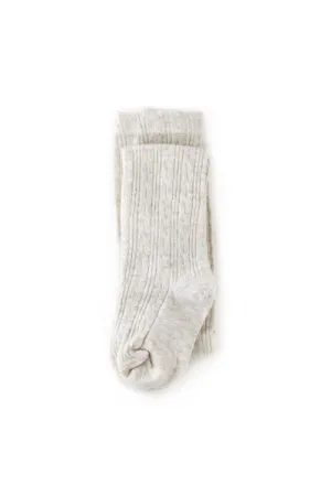 Heathered Ivory Cable Knit Tights