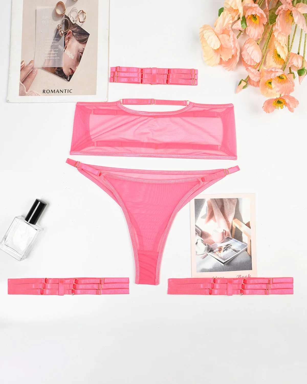 Hot Sheer Mesh Bra and Thong Set