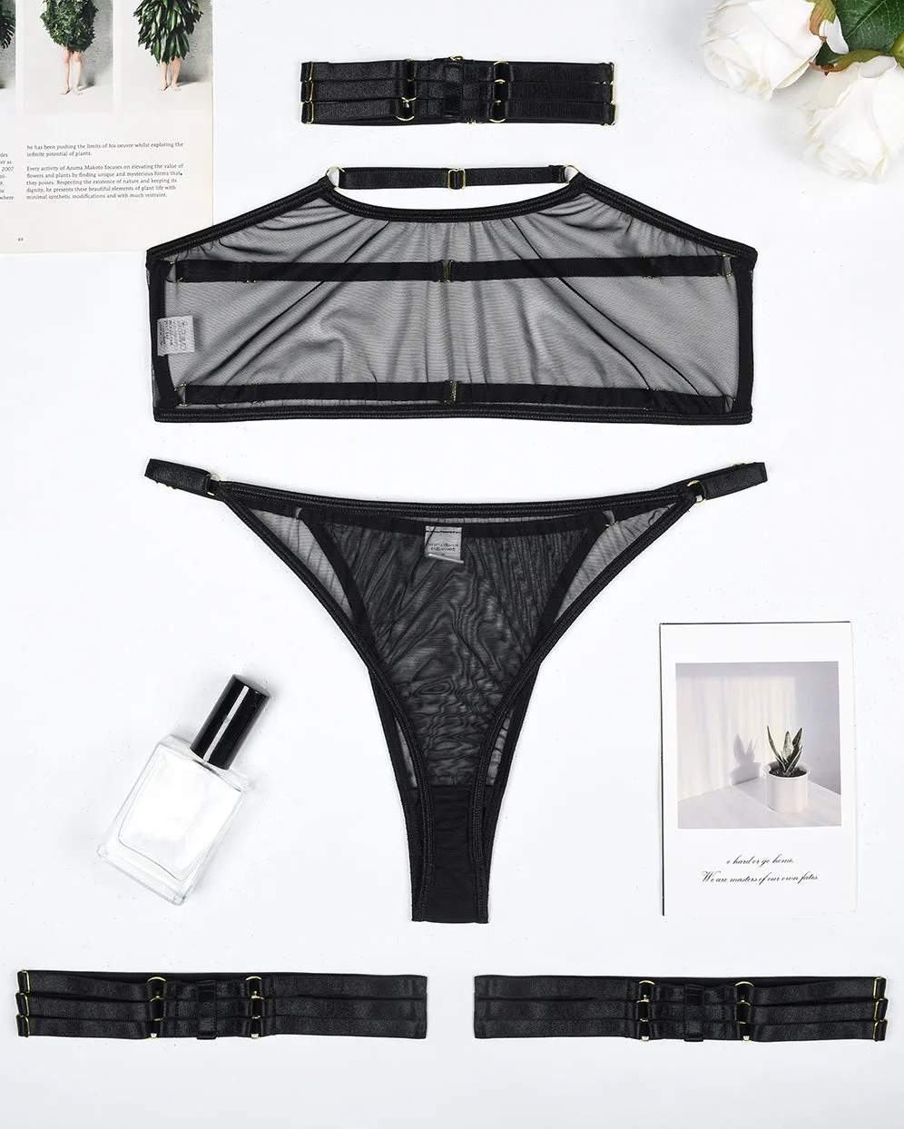 Hot Sheer Mesh Bra and Thong Set