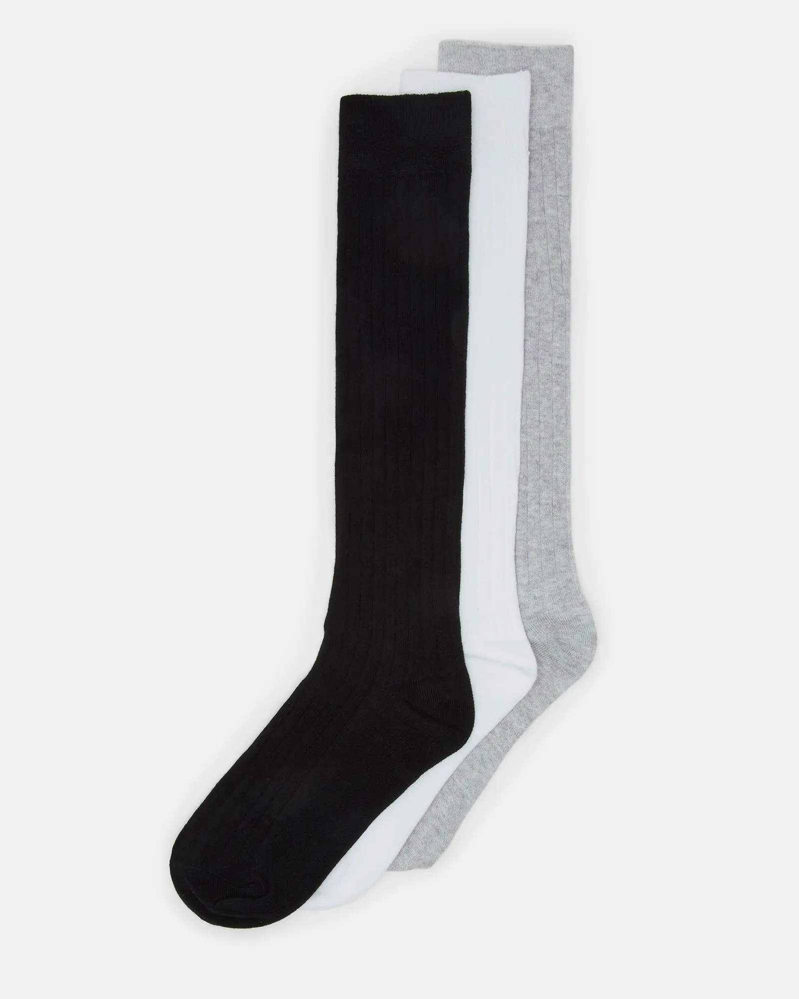 KNEE HIGH SOCKS BLACK MULTI
