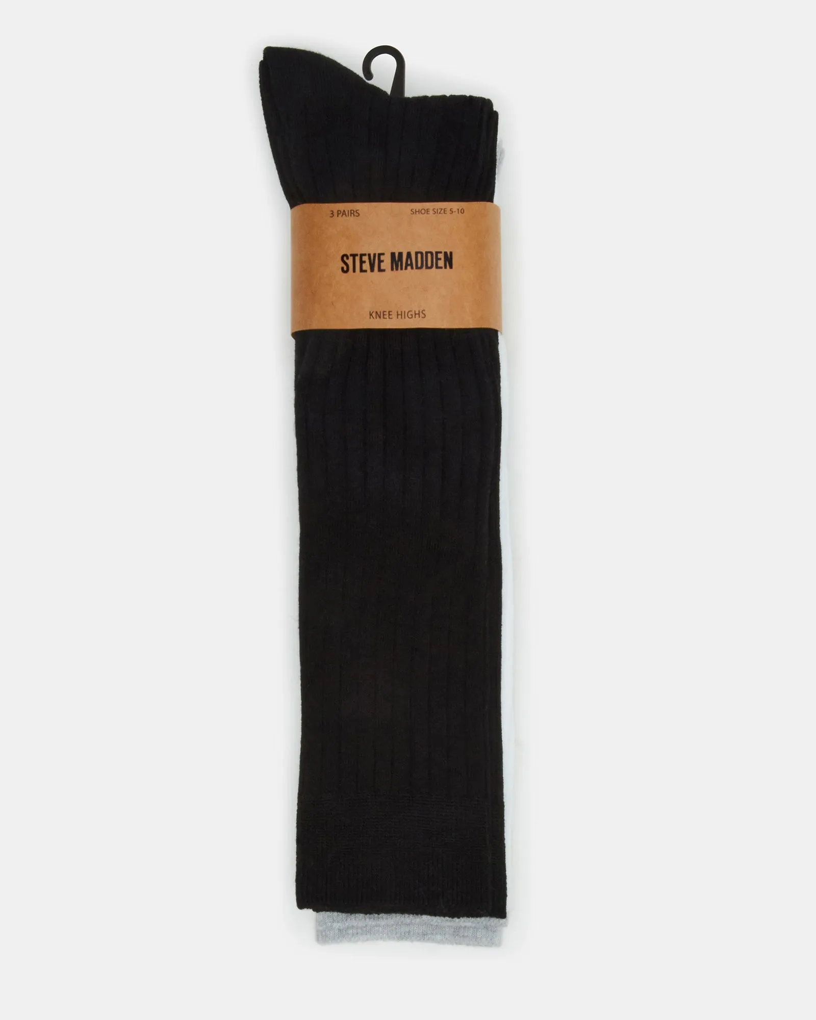 KNEE HIGH SOCKS BLACK MULTI