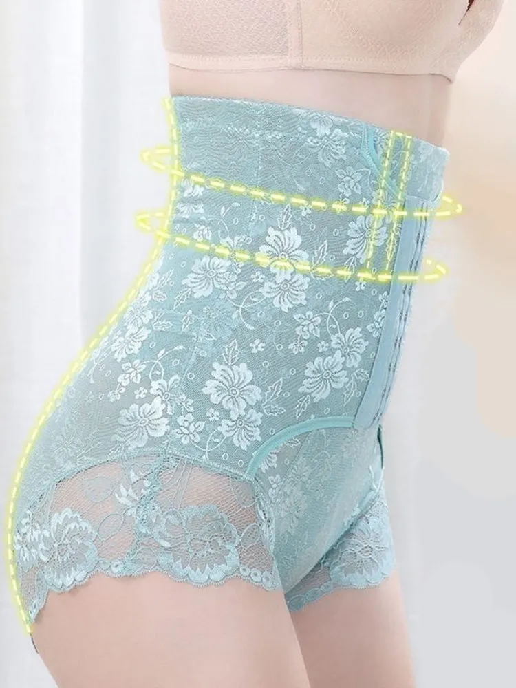Lace High Waist Tummy Control Short Trainer Slimming Body Shaper