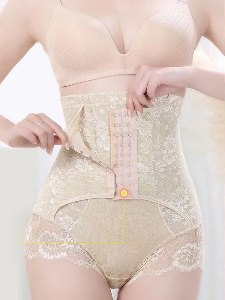 Lace High Waist Tummy Control Short Trainer Slimming Body Shaper