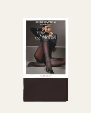 LEVANTE SUEDE MATTE 50 DENIER TIGHTS CHOCOLATE