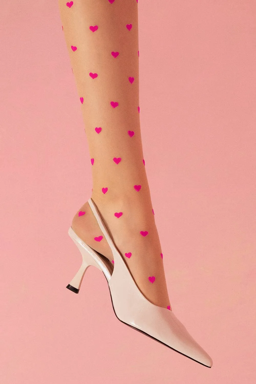 Love Booster Heart Pattern Stockings 15 Denier