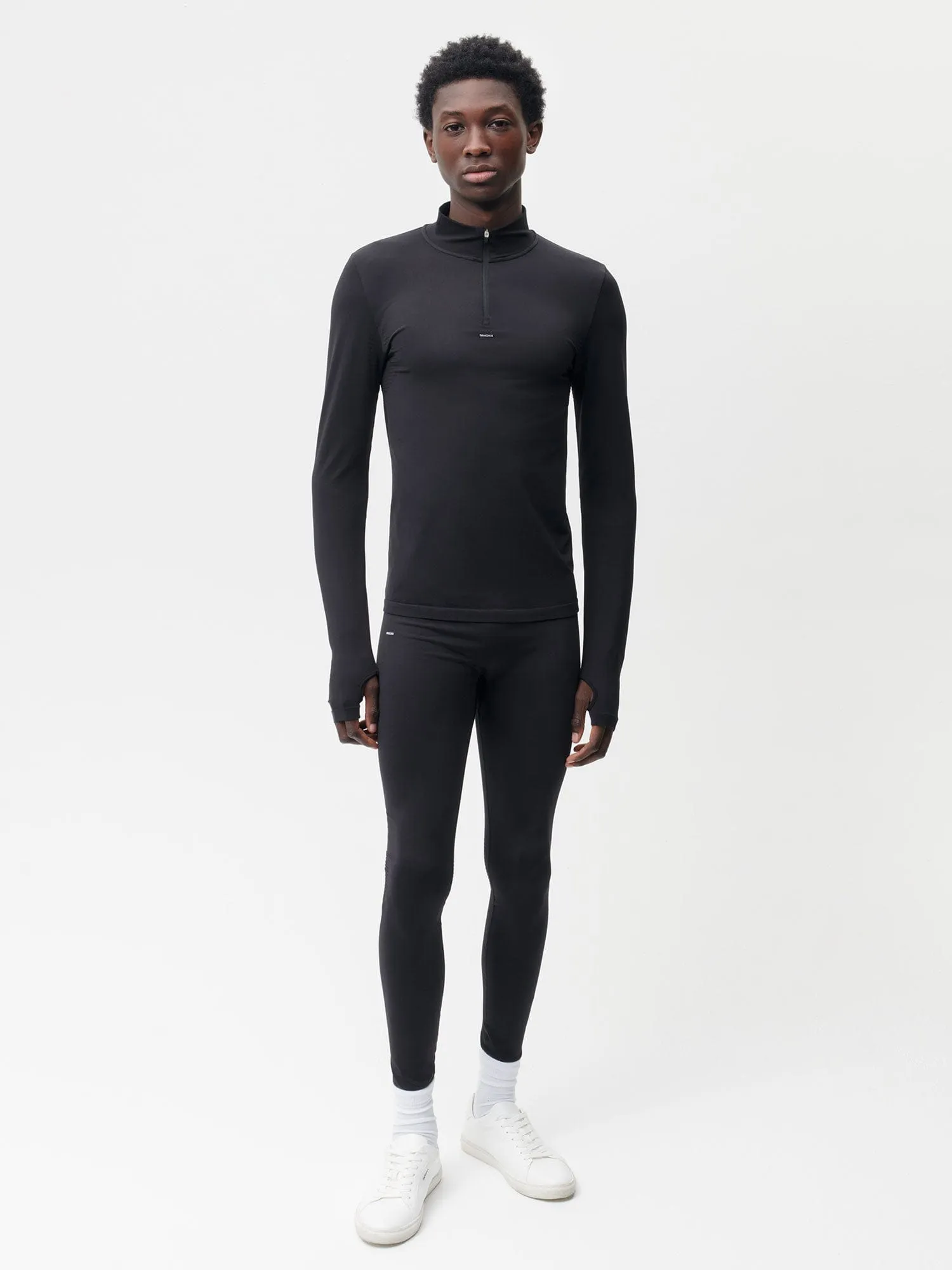 Mens Men's Plant-Stretch Compressive Leggings—black