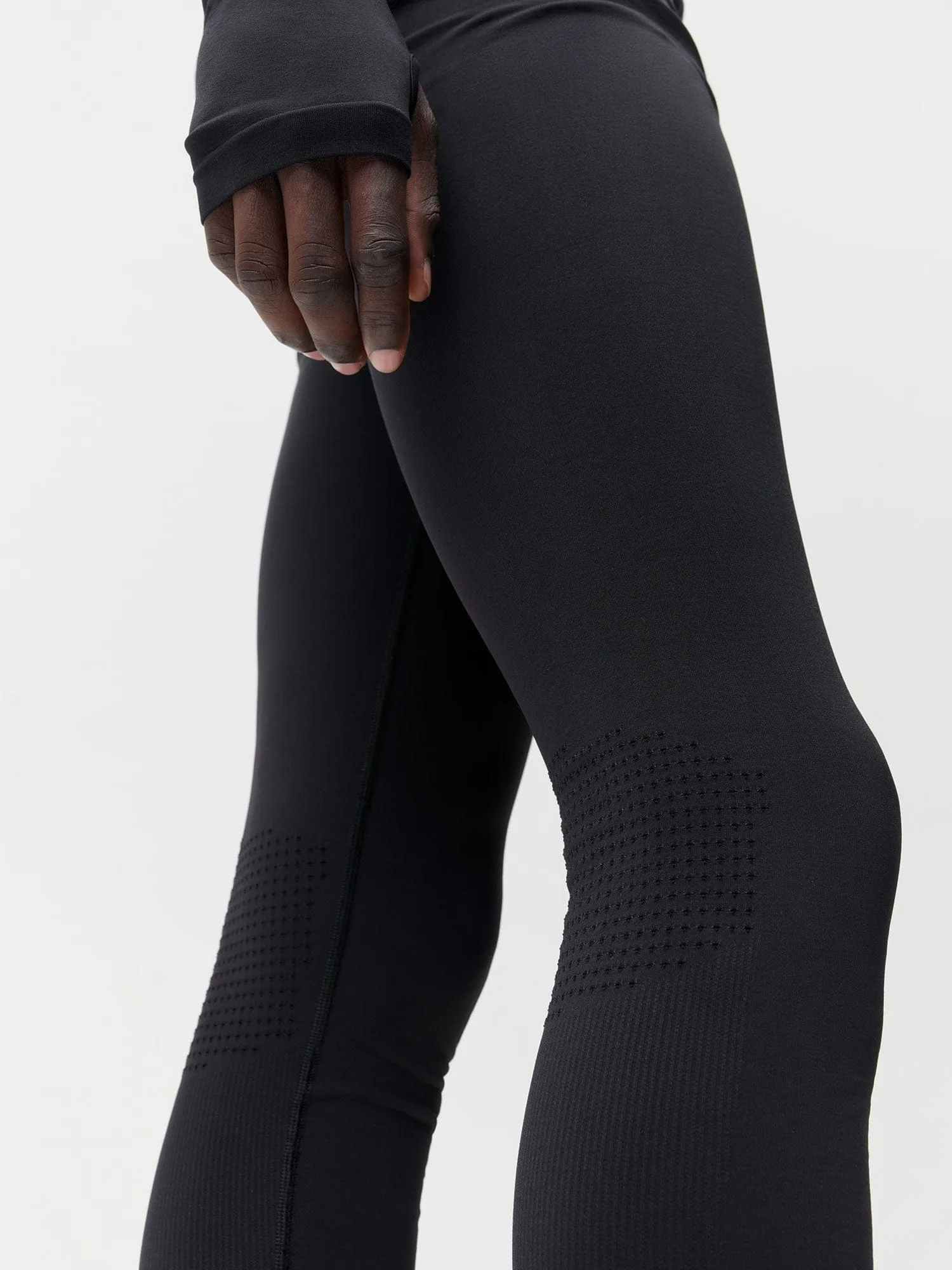 Mens Men's Plant-Stretch Compressive Leggings—black
