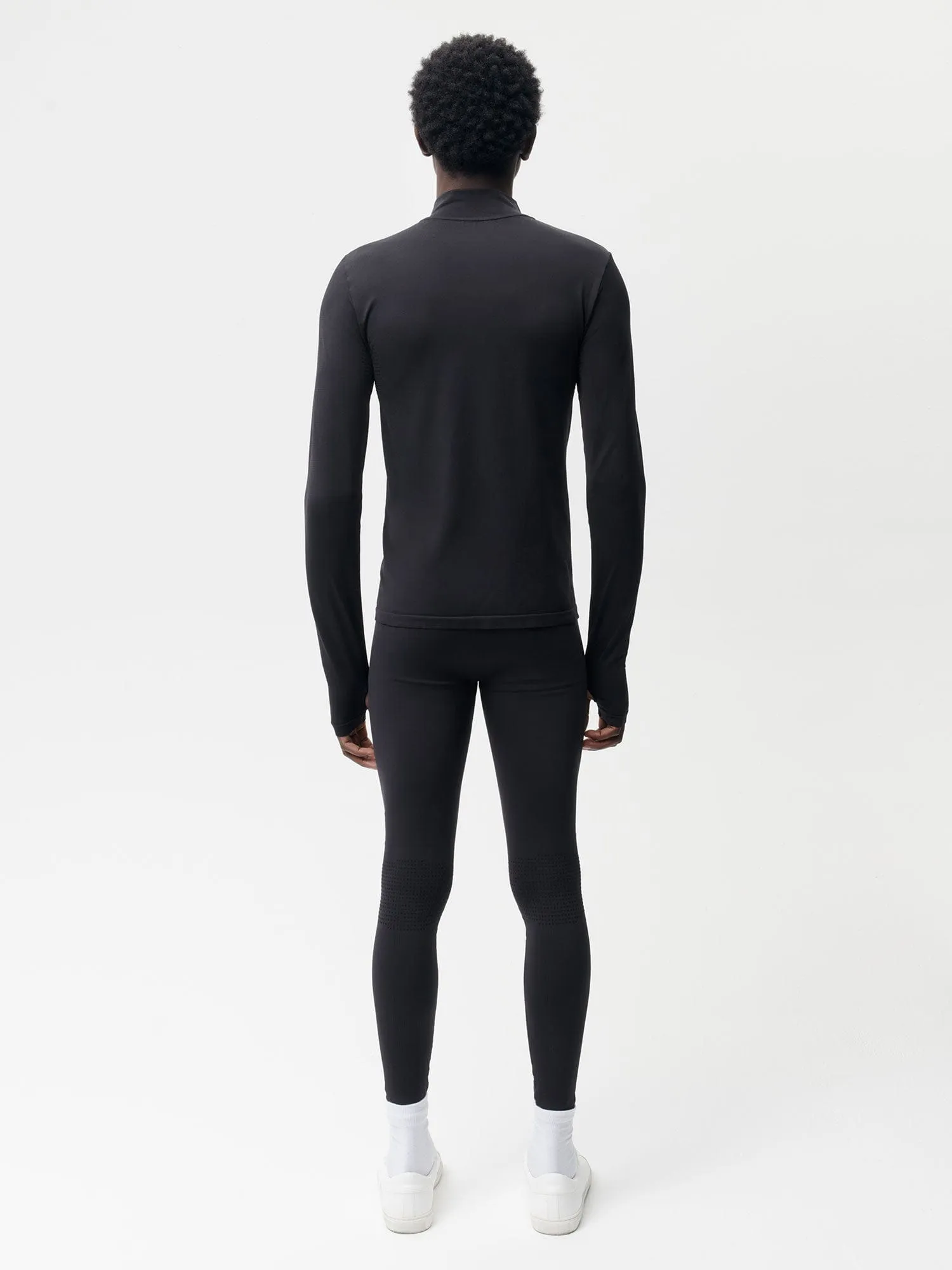 Mens Men's Plant-Stretch Compressive Leggings—black