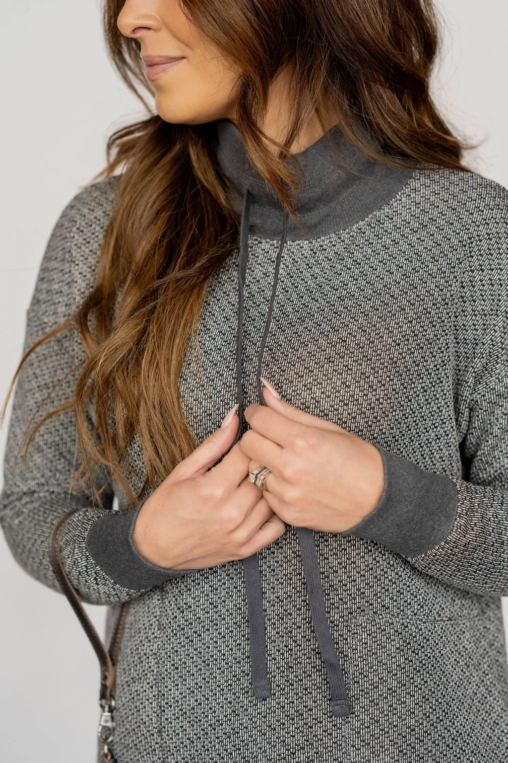 Mock Neck High Low Sweatshirt
