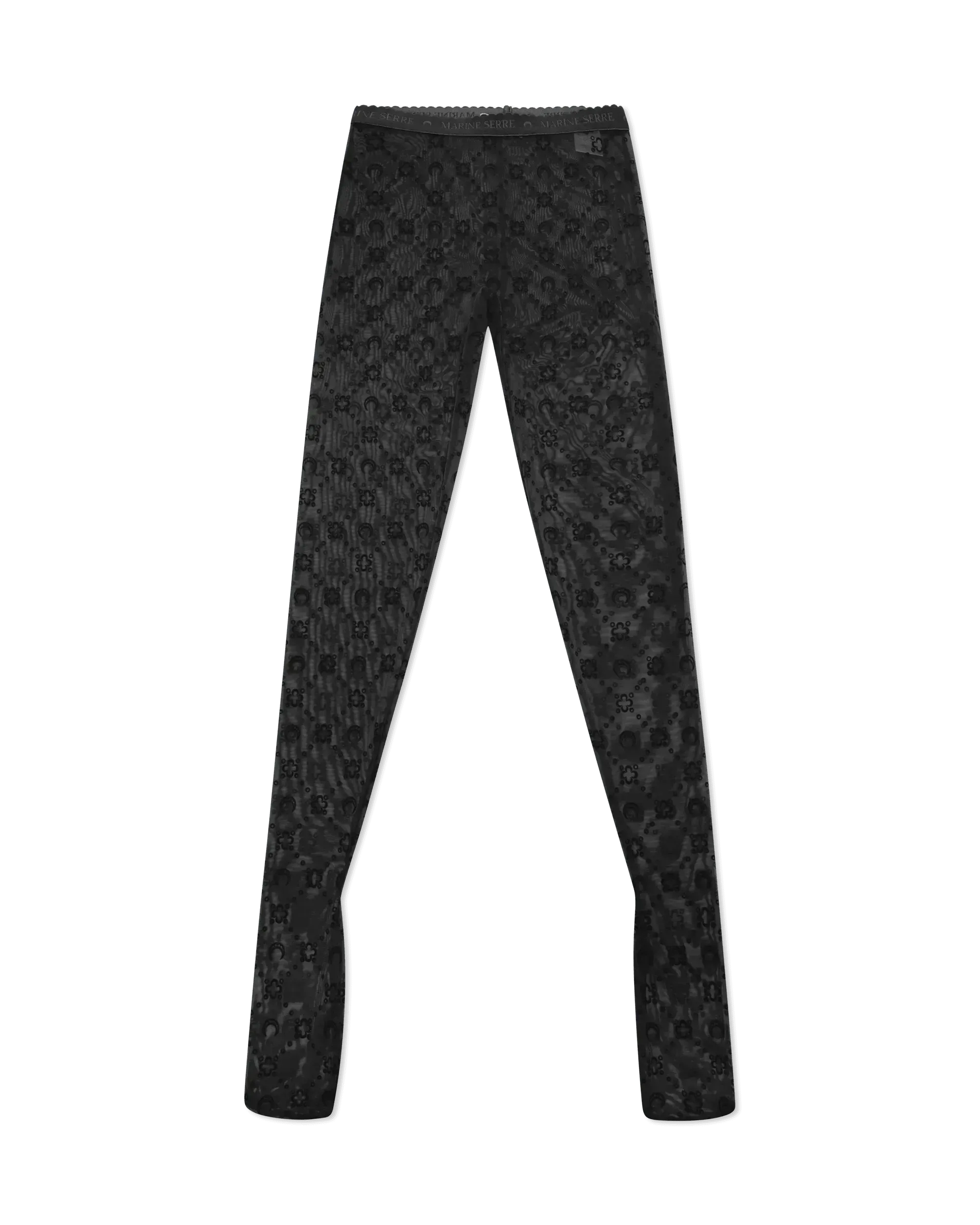 Moonogram Flocked Mesh Tights