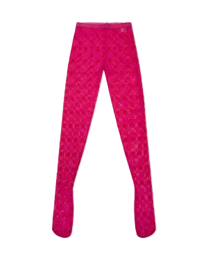 Moonogram Flocked Mesh Tights