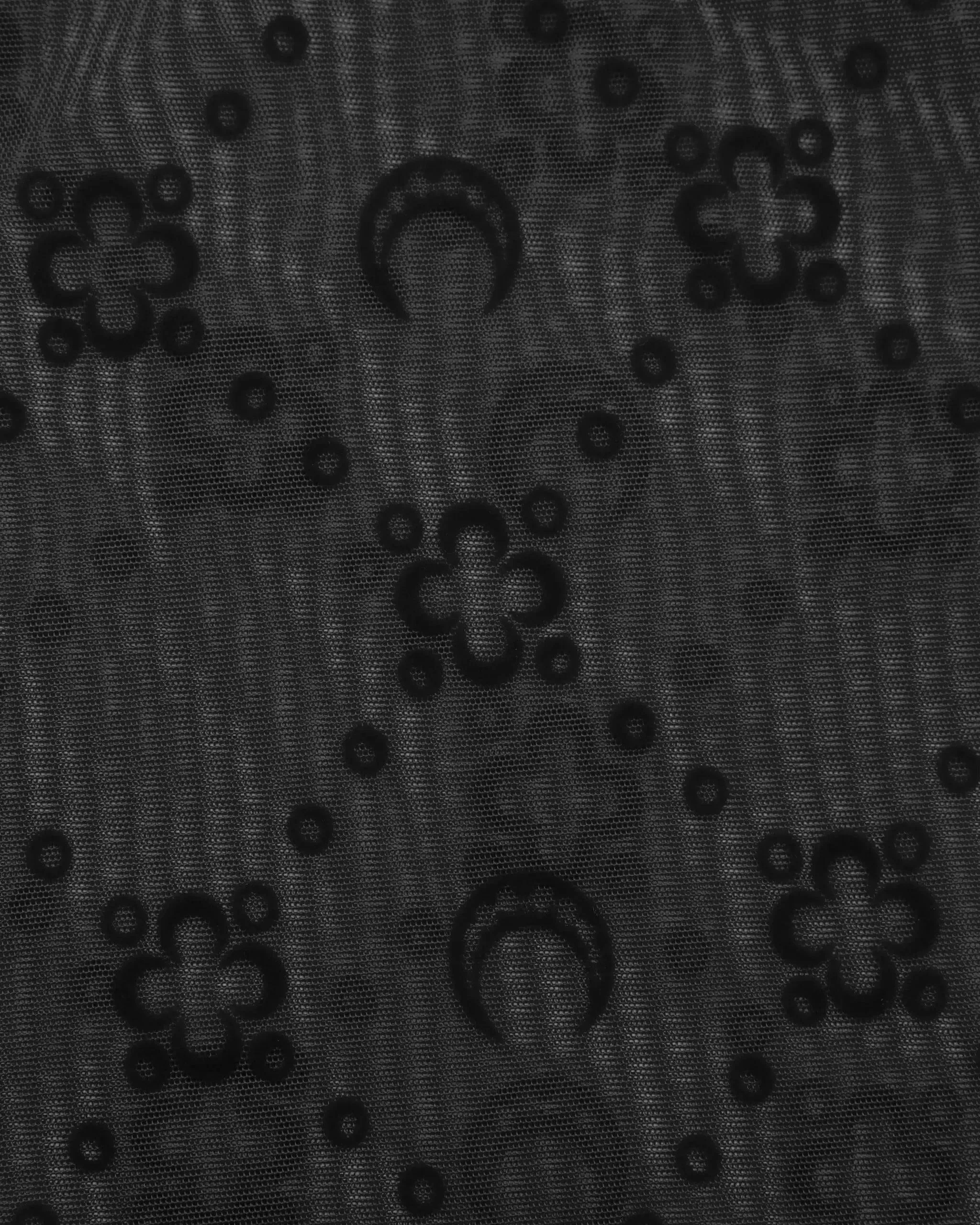 Moonogram Flocked Mesh Tights