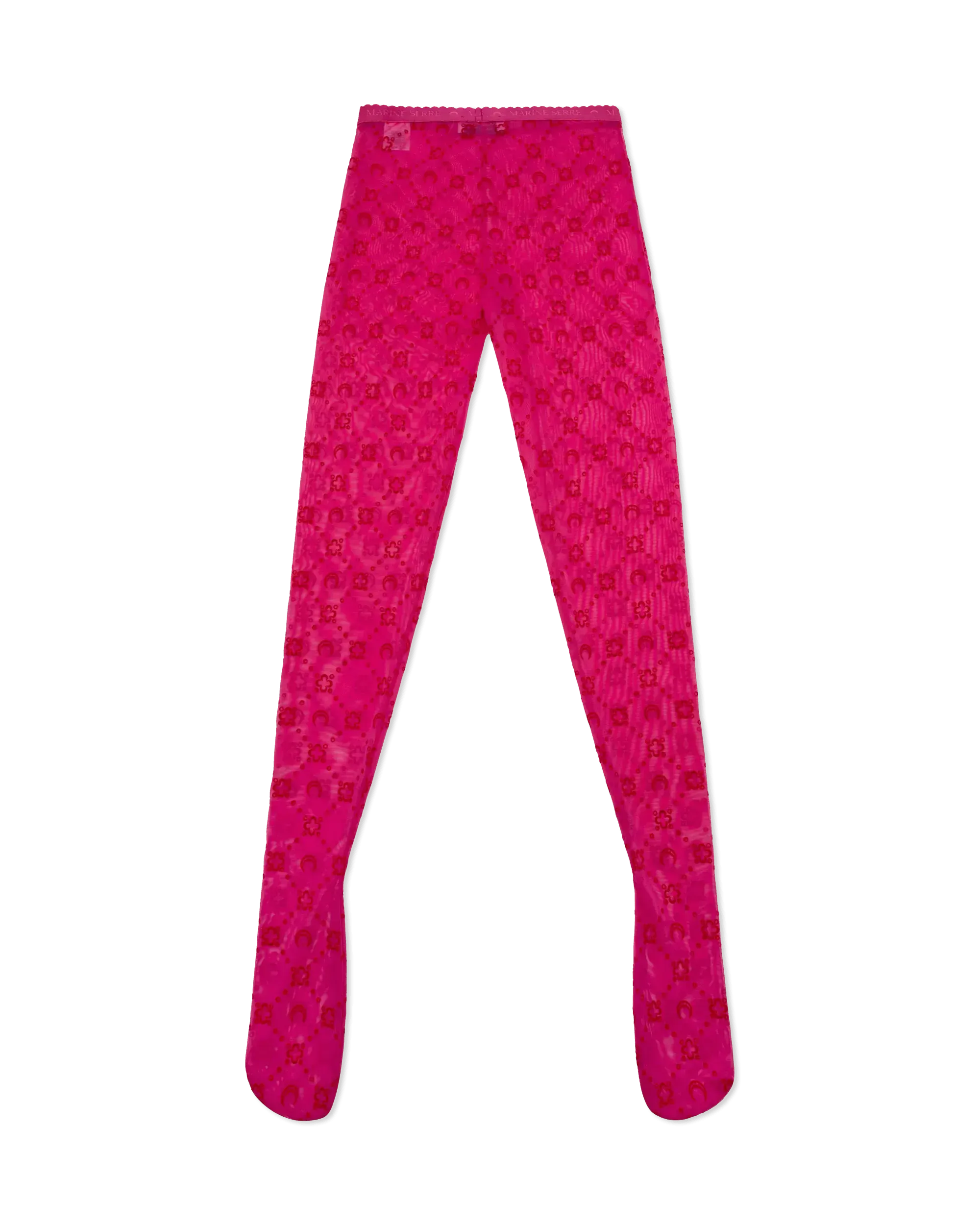 Moonogram Flocked Mesh Tights