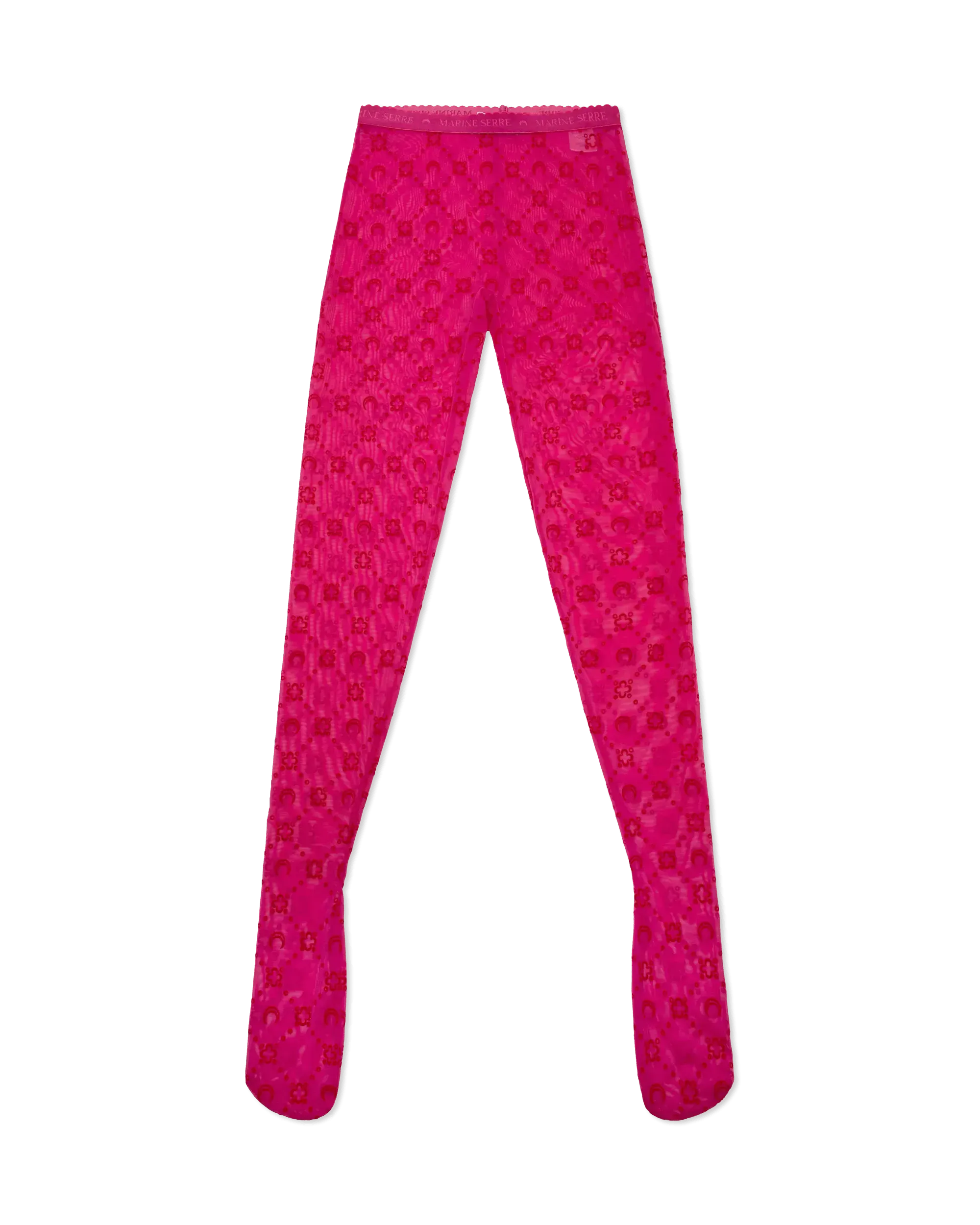 Moonogram Flocked Mesh Tights