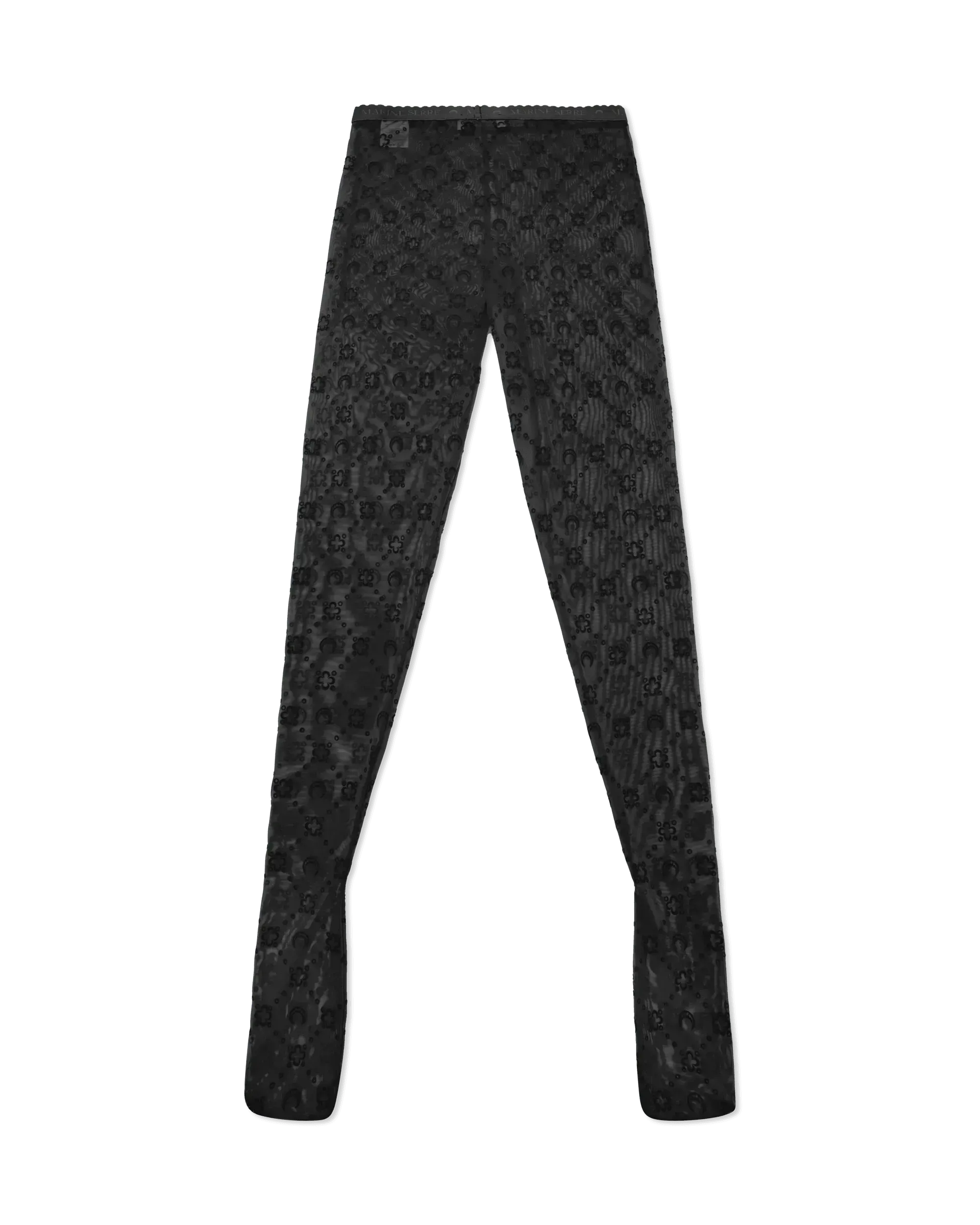 Moonogram Flocked Mesh Tights