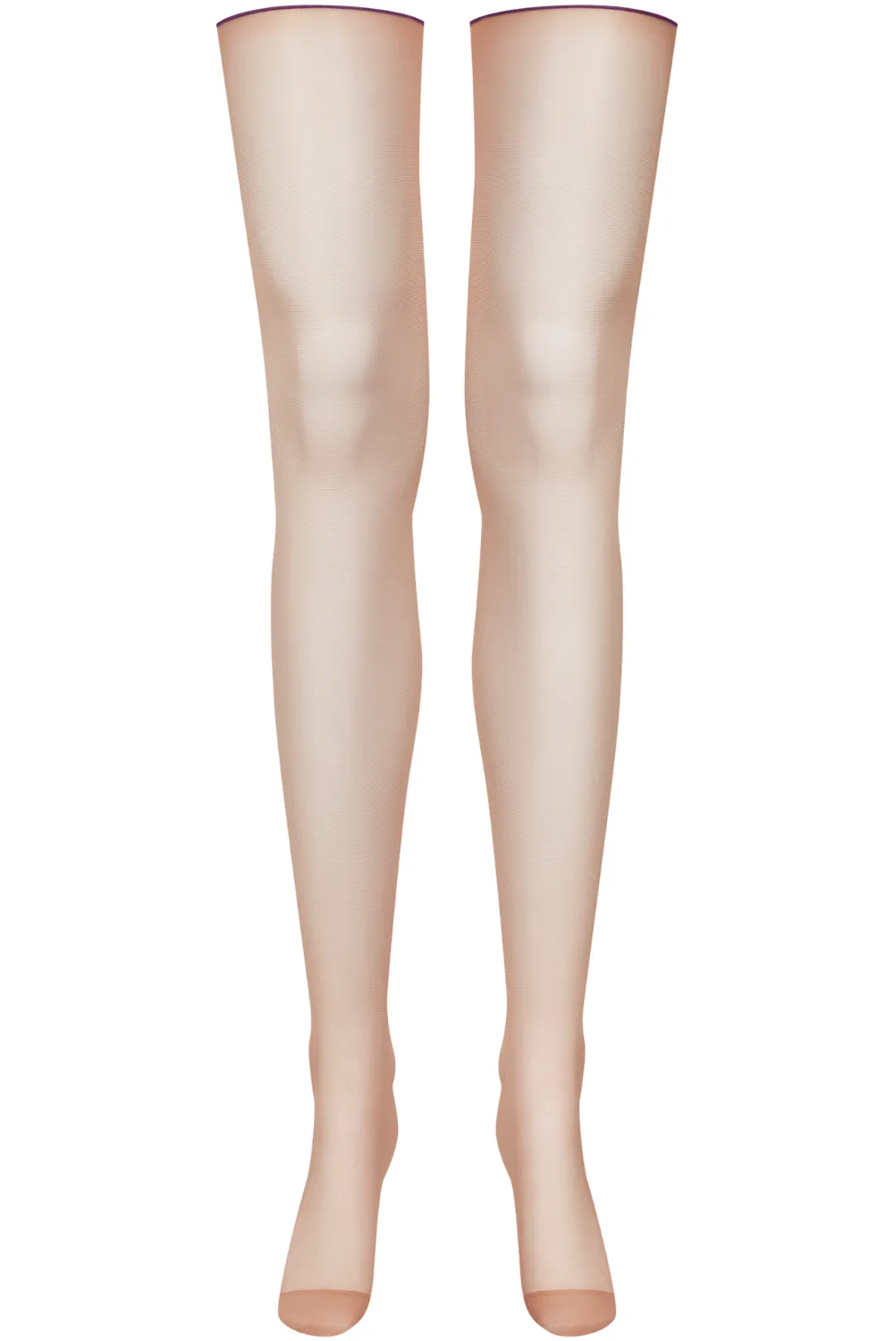 Nude Cut & Curled Purple Seam Stockings 20 Denier
