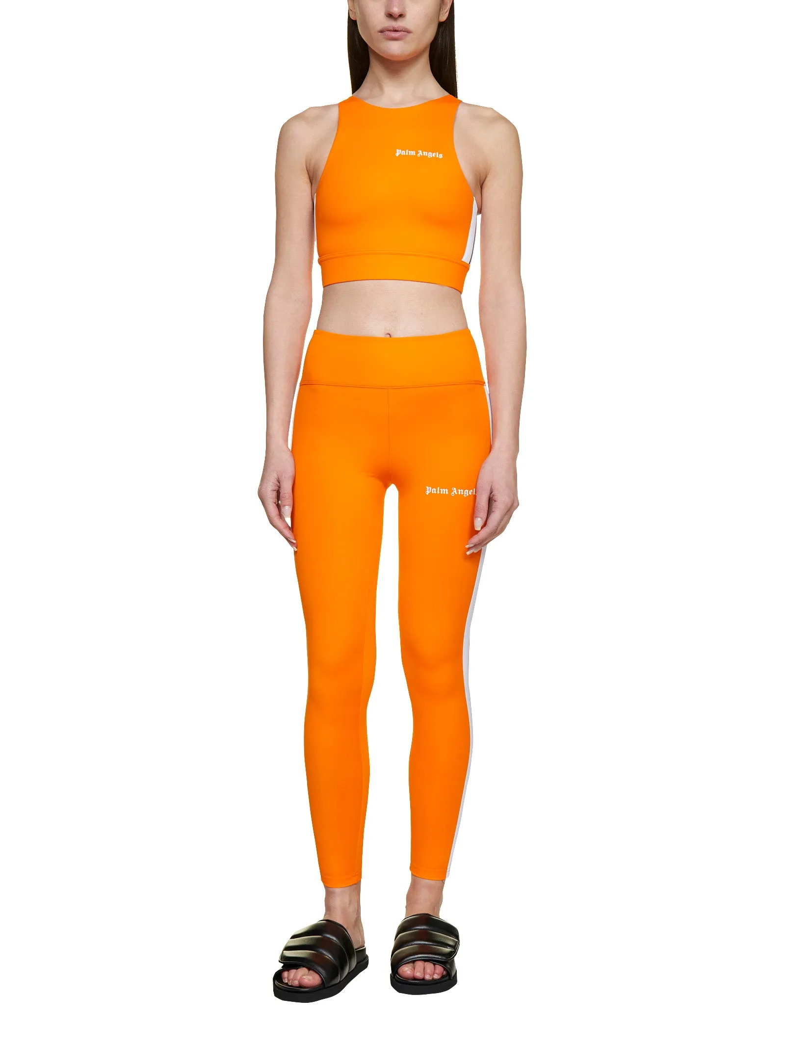 Palm Angels Logo Printed Side Stripe Leggings