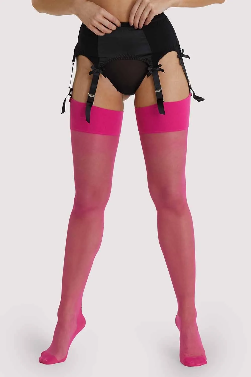 Pink Peacock Seamed Stockings