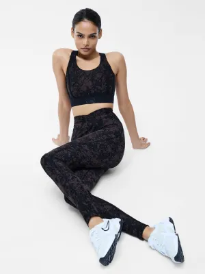 Printed High-Waisted Crossover Gym Leggings