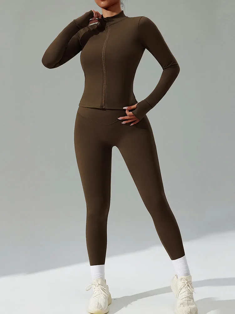 Quick-drying Tight 3-Piece Yoga Set with Jacket