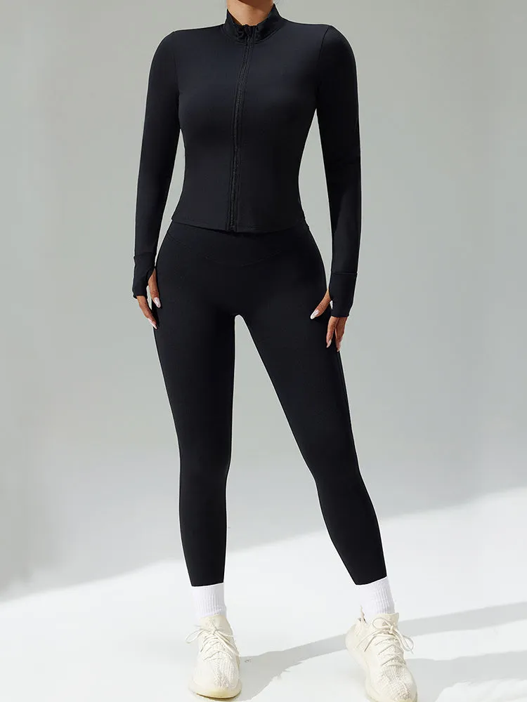 Quick-drying Tight 3-Piece Yoga Set with Jacket