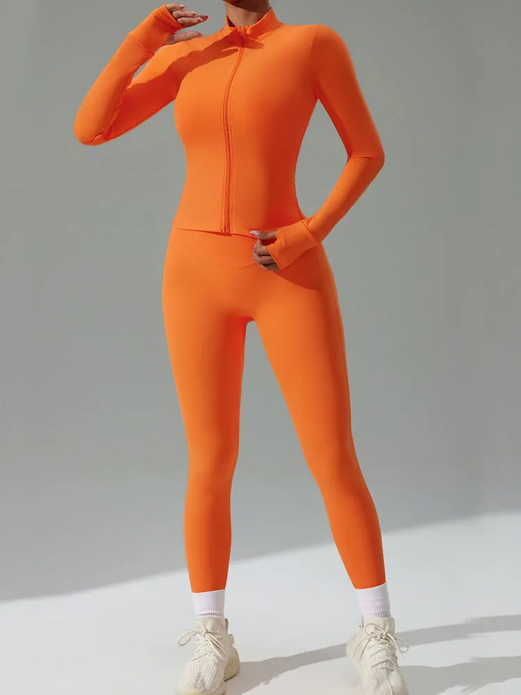 Quick-drying Tight 3-Piece Yoga Set with Jacket